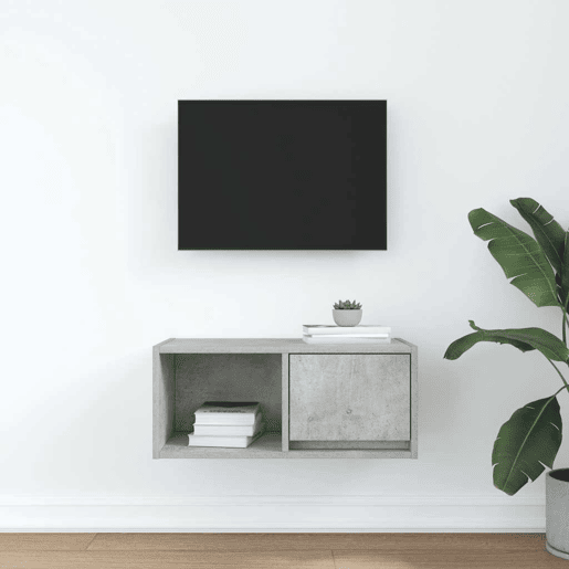 Móvel de TV - Modulo de TV - Armário de TV 60x31x25,5 cm derivados de madeira cinza cimento