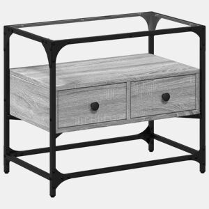 Móvel de TV - Modulo de TV - Armário de TV c tampo de vidro derivados madeira cinzento sonoma