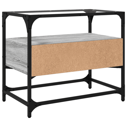 Móvel de TV - Modulo de TV - Armário de TV c tampo de vidro derivados madeira cinzento sonoma