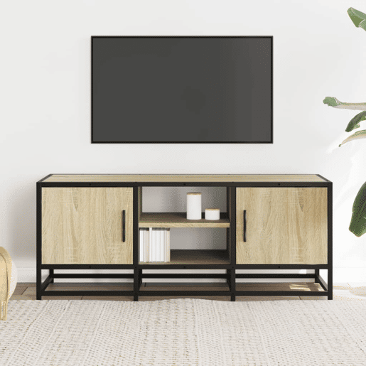 Móvel p TV, Armário de TV 100x35x41 cm deriv. madeirametal carvalho sonoma