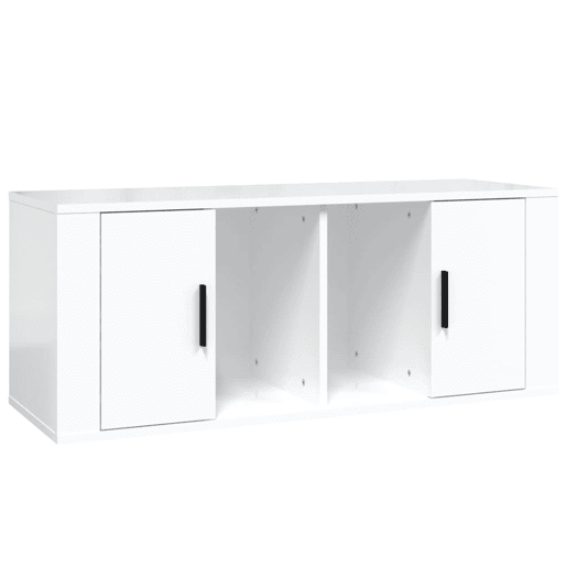 Móvel para TV - Móvel de TV - Armário de TV 100x35x40 cm madeira processada branco brilhante
