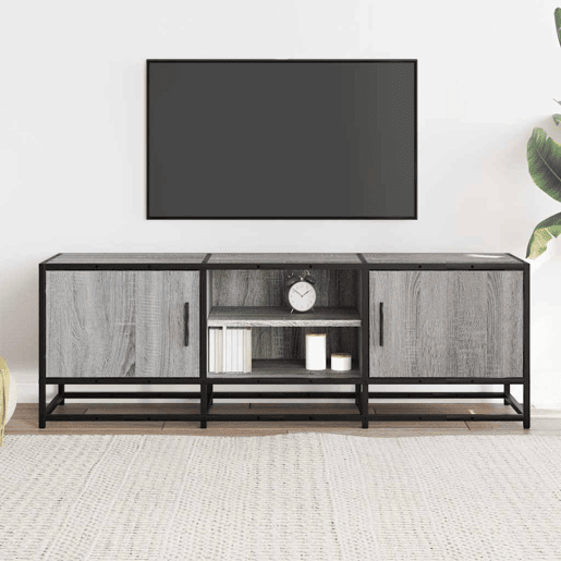 Móvel p TV, Armário de TV 120x35x41cm derivados madeirametal cinzento sonoma
