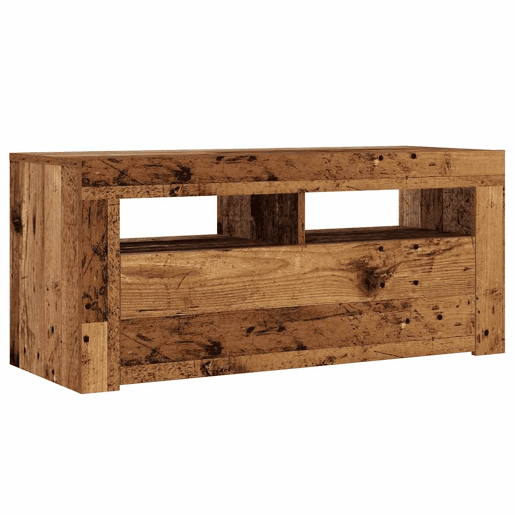 Móvel de TV - Modulo de TV - Armário de TV com luzes LED derivados de madeira madeira velha