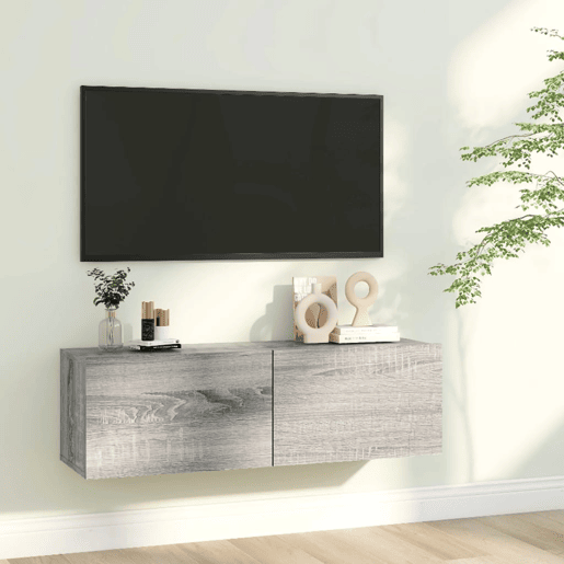 Móveis parede TV - Armários de TV - Módulos de TV 100x30x30 cm derivados de madeira cinza sonoma
