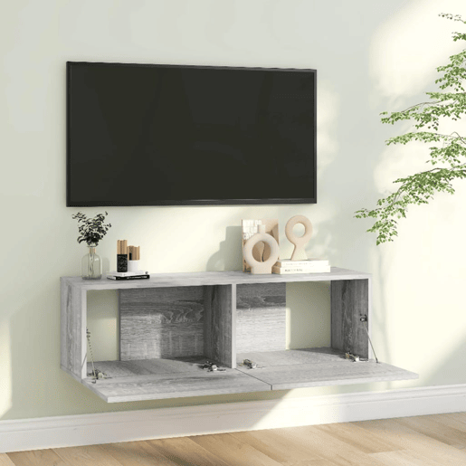 Móveis parede TV - Armários de TV - Módulos de TV 100x30x30 cm derivados de madeira cinza sonoma