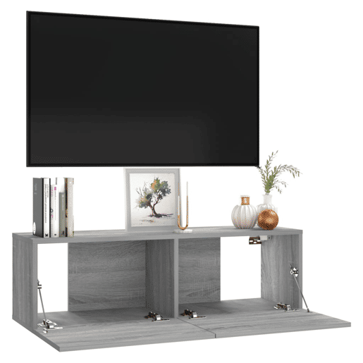 Móveis parede TV - Armários de TV - Módulos de TV 100x30x30 cm derivados de madeira cinza sonoma