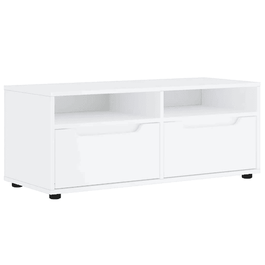 Móvel TV - Modulo de TV - Armário de TV VISNES derivados de madeira branco 100x40x38 cm