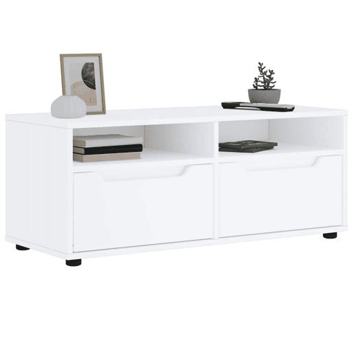 Móvel TV - Modulo de TV - Armário de TV VISNES derivados de madeira branco 100x40x38 cm