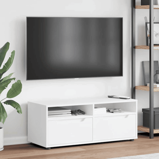 Móvel TV - Modulo de TV - Armário de TV VISNES derivados de madeira branco 100x40x38 cm