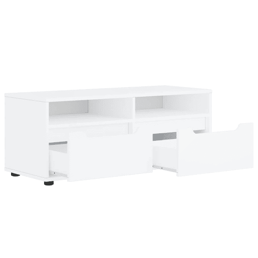 Móvel TV - Modulo de TV - Armário de TV VISNES derivados de madeira branco 100x40x38 cm
