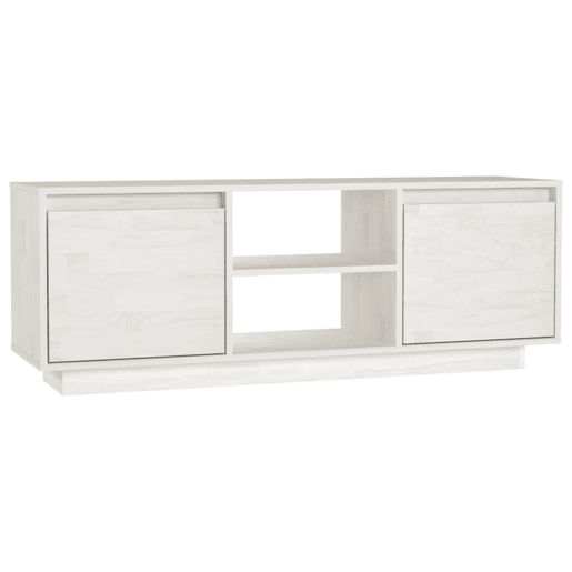 Móvel de TV - Modulo de TV - Armário de TV 110x30x40 cm madeira de pinho maciça branco