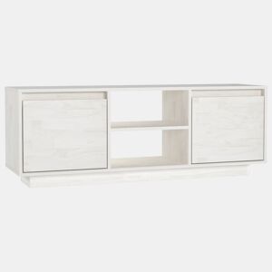 Móvel de TV - Modulo de TV - Armário de TV 110x30x40 cm madeira de pinho maciça branco