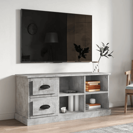 Móvel de TV - Modulo de TV - Armário de TV 102x35,5x47,5 cm derivados de madeira cinza cimento