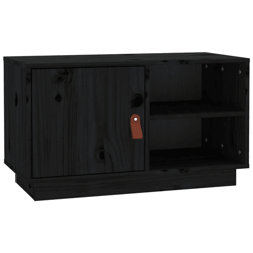 Móvel de TV - Modulo de TV - Armário de TV 70x34x40 cm madeira de pinho maciça preto