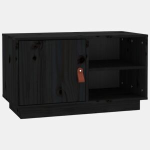 Móvel de TV - Modulo de TV - Armário de TV 70x34x40 cm madeira de pinho maciça preto
