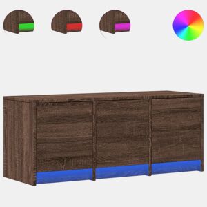 Móvel de TV - Modulo de TV - Armário de TV com luzes LED derivados madeira carvalho castanho