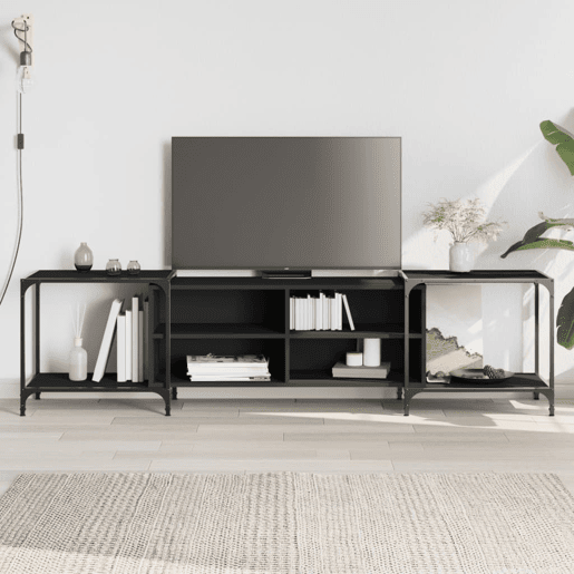 Móvel de TV - Modulo de TV - Armário de TV 203x37x50 cm derivados de madeira preto