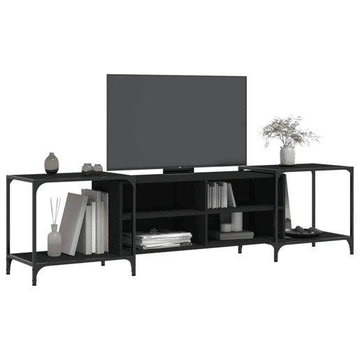 Móvel de TV - Modulo de TV - Armário de TV 203x37x50 cm derivados de madeira preto
