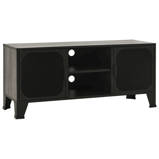 Móvel de TV - Modulo de TV - Armário de TV 105x36x47 cm metal e MDF cinzento