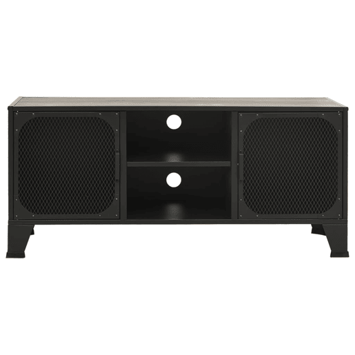 Móvel de TV - Modulo de TV - Armário de TV 105x36x47 cm metal e MDF cinzento