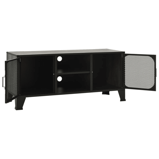 Móvel de TV - Modulo de TV - Armário de TV 105x36x47 cm metal e MDF cinzento