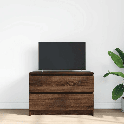 Móvel de TV - Modulo de TV - Armário de TV 80x35x54 cm derivados de madeira carvalho castanho