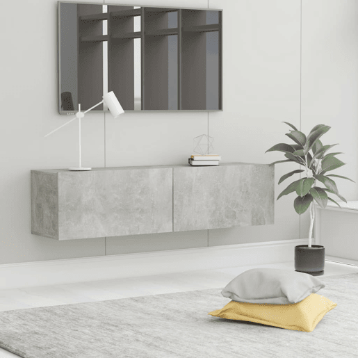 Móvel de TV - Modulo de TV - Armário de TV 120x30x30 cm contraplacado cinzento cimento