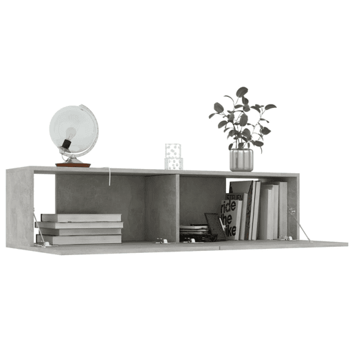 Móvel de TV - Modulo de TV - Armário de TV 120x30x30 cm contraplacado cinzento cimento