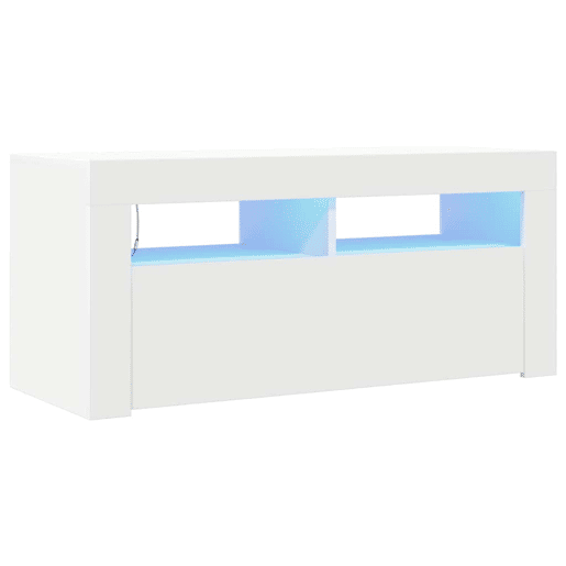 Móvel de TV - Modulo de TV - Armário de TV com luzes LED 90x35x40 cm branco