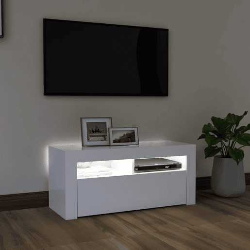 Móvel de TV - Modulo de TV - Armário de TV com luzes LED 90x35x40 cm branco