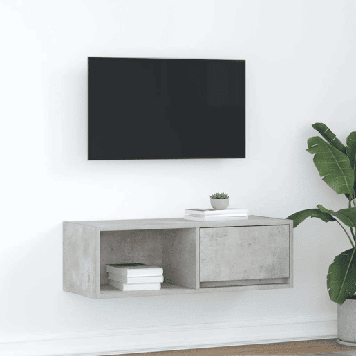 Móvel de TV - Modulo de TV - Armário de TV 80x31x25,5 cm derivados de madeira cinza cimento
