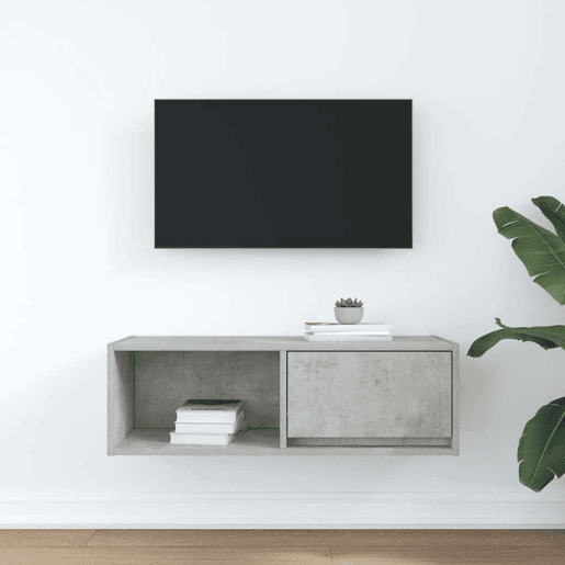 Móvel de TV - Modulo de TV - Armário de TV 80x31x25,5 cm derivados de madeira cinza cimento