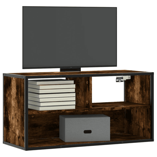 Móvel p TV, Armário de TV 80x31x39,5 cm deriv. madeirametal carvalho fumado