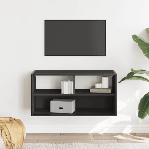 Móvel para TV - Móvel de TV - Armário de TV 80x31x39,5 cm derivados de madeirametal preto