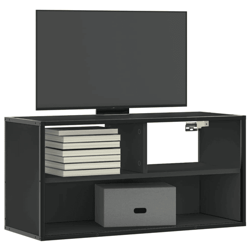 Móvel para TV - Móvel de TV - Armário de TV 80x31x39,5 cm derivados de madeirametal preto