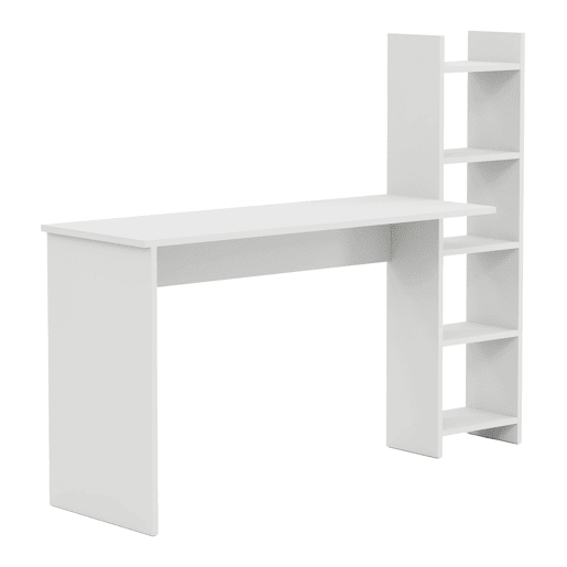 Secretária com prateleira Chagtuniejle 150x45x120 cm Branco en.casa