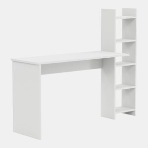 Secretária com prateleira Chagtuniejle 150x45x120 cm Branco en.casa