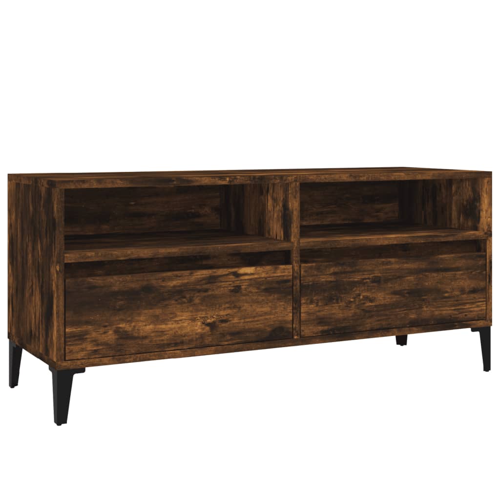 Mueble tv - mesa de tv madera contrachapada roble ahumado 100x34,5x44,5cm