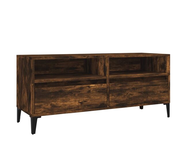 Mueble tv - mesa de tv madera contrachapada roble ahumado 100x34,5x44,5cm