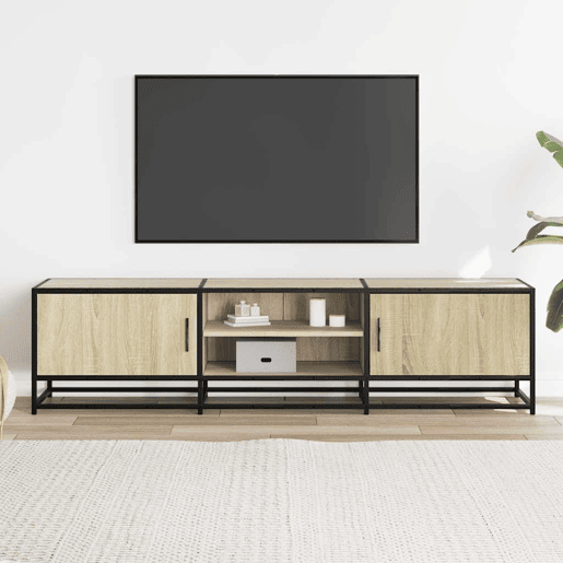 Móvel p TV, Armário de TV 160x35x41 cm deriv. madeirametal carvalho sonoma