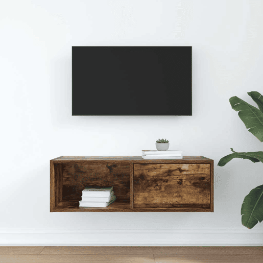 Móvel de TV - Modulo de TV - Armário de TV 80x31x25,5 cm derivados de madeira carvalho fumado