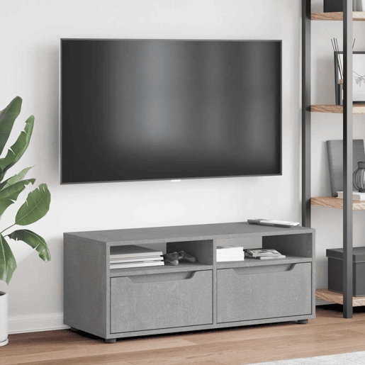 Móvel TV - Modulo de TV - Armário de TV VISNES derivados de madeira cinzento betão 100x40x38cm