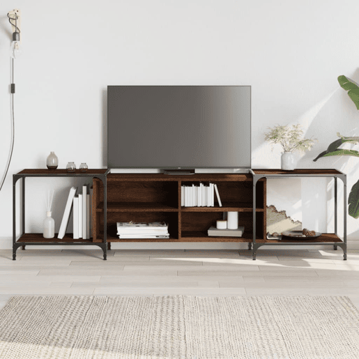 Móvel de TV - Modulo de TV - Armário de TV 203x37x50 cm derivados de madeira carvalho castanho Móvel de TV - Modulo de TV - Armário de TV 203x37x50 cm derivados de madeira carvalho castanho