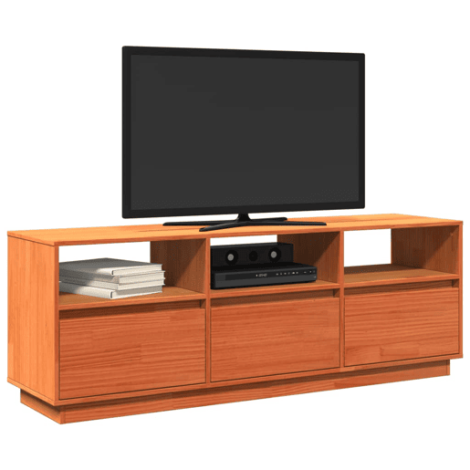 Móvel de TV - Modulo de TV - Armário de TV 140x37x50 cm madeira de pinho maciça castanho mel