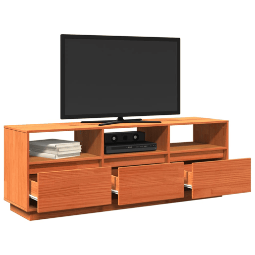 Móvel de TV - Modulo de TV - Armário de TV 140x37x50 cm madeira de pinho maciça castanho mel