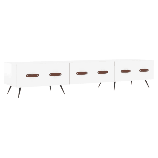 Móvel de TV - Modulo de TV - Armário de TV 150x36x30 cm derivados de madeira branco brilhante