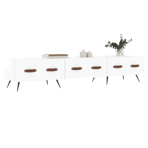 Móvel de TV - Modulo de TV - Armário de TV 150x36x30 cm derivados de madeira branco brilhante
