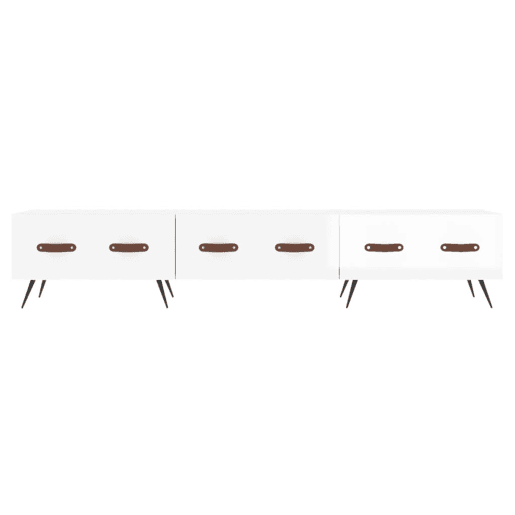 Móvel de TV - Modulo de TV - Armário de TV 150x36x30 cm derivados de madeira branco brilhante