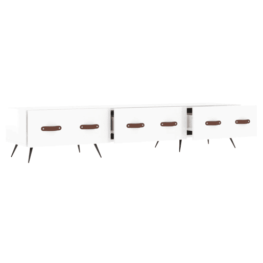 Móvel de TV - Modulo de TV - Armário de TV 150x36x30 cm derivados de madeira branco brilhante