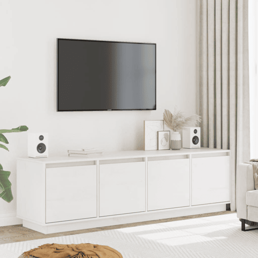 Móvel de TV - Modulo de TV - Armário de TV 156x37x45 cm madeira de pinho maciça branco